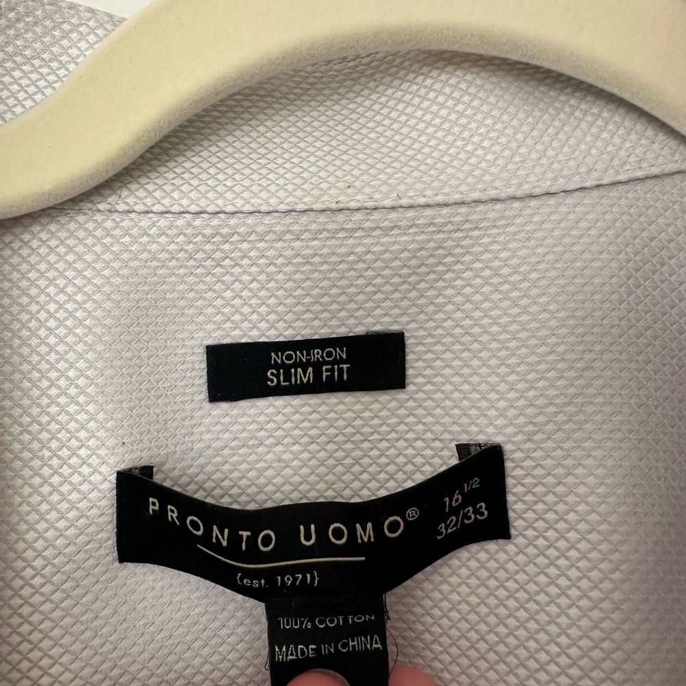 Pronto Uomo Textured White Dress Shirt